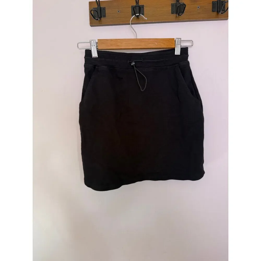 Sundry for Evereve Black Drawstring Mini Skirt Women’s 0 XS Pockets